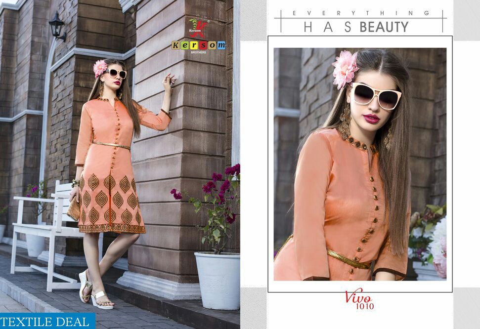 kersom vivo Wholesale kora Silk Ready made kurtis
